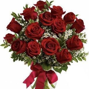 15 red roses with greenery | Flower Delivery Anadyr